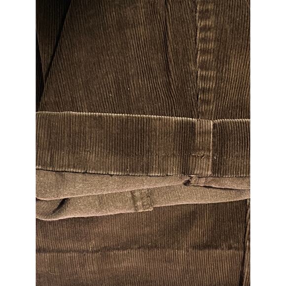 LL Bean Brown Tapered Leg Corduroy Pants Jeans Womens 12 Tall Academia Fall VTG - Picture 6 of 6